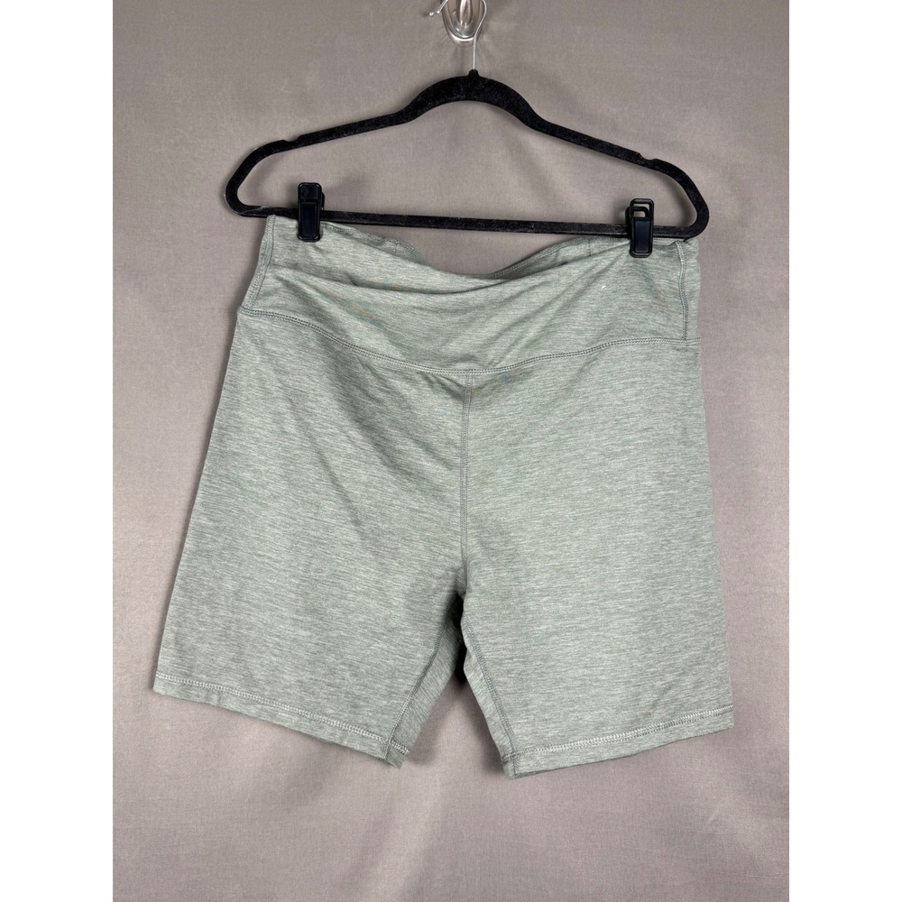 Outdoor Voices Biker Shorts Women XXL Green Heathered High Rise Zip Pocket